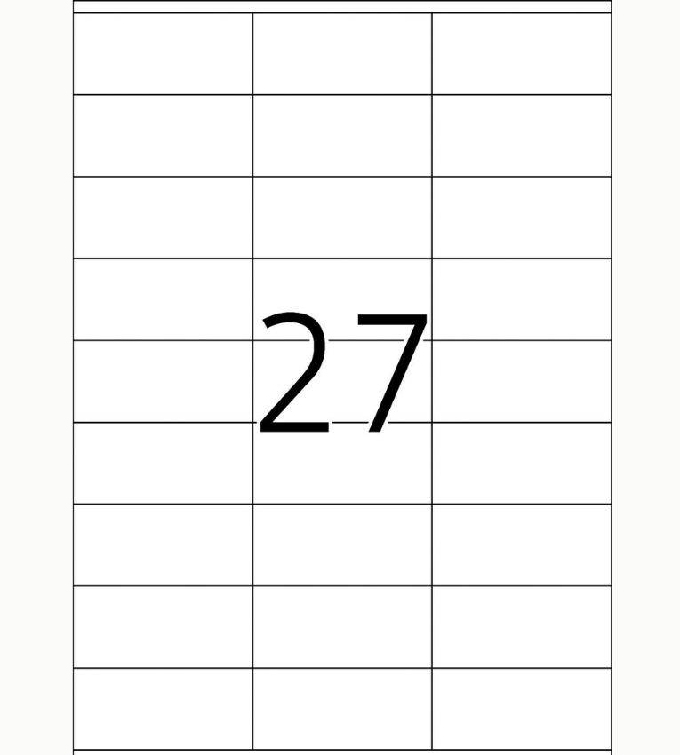 TOP STICK Etiquette universelle, 70x32 mm, blanc, 4 par feuille, A4, 2700